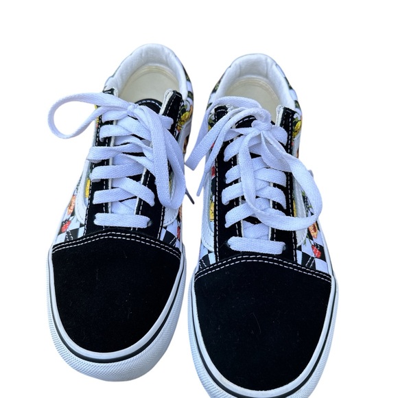 VANS Old Skool Plat Poppy Checkerboard - Picture 2 of 5